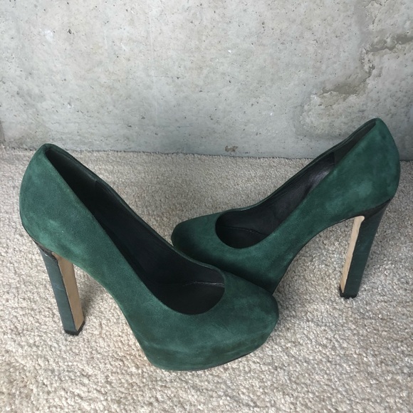 Brian Atwood Green Suede Heels - Picture 6 of 7